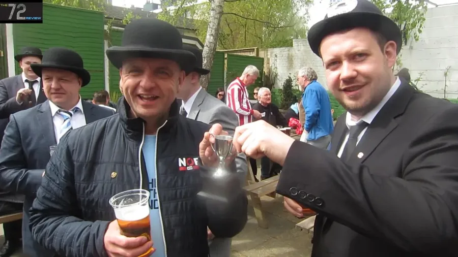 Supporters pictured together in a pub or social setting during Gentry Day.
